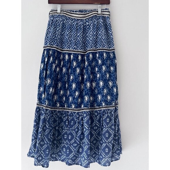 ZARA BELTED blue  PRINT SKIRT Size small - Picture 5 of 5